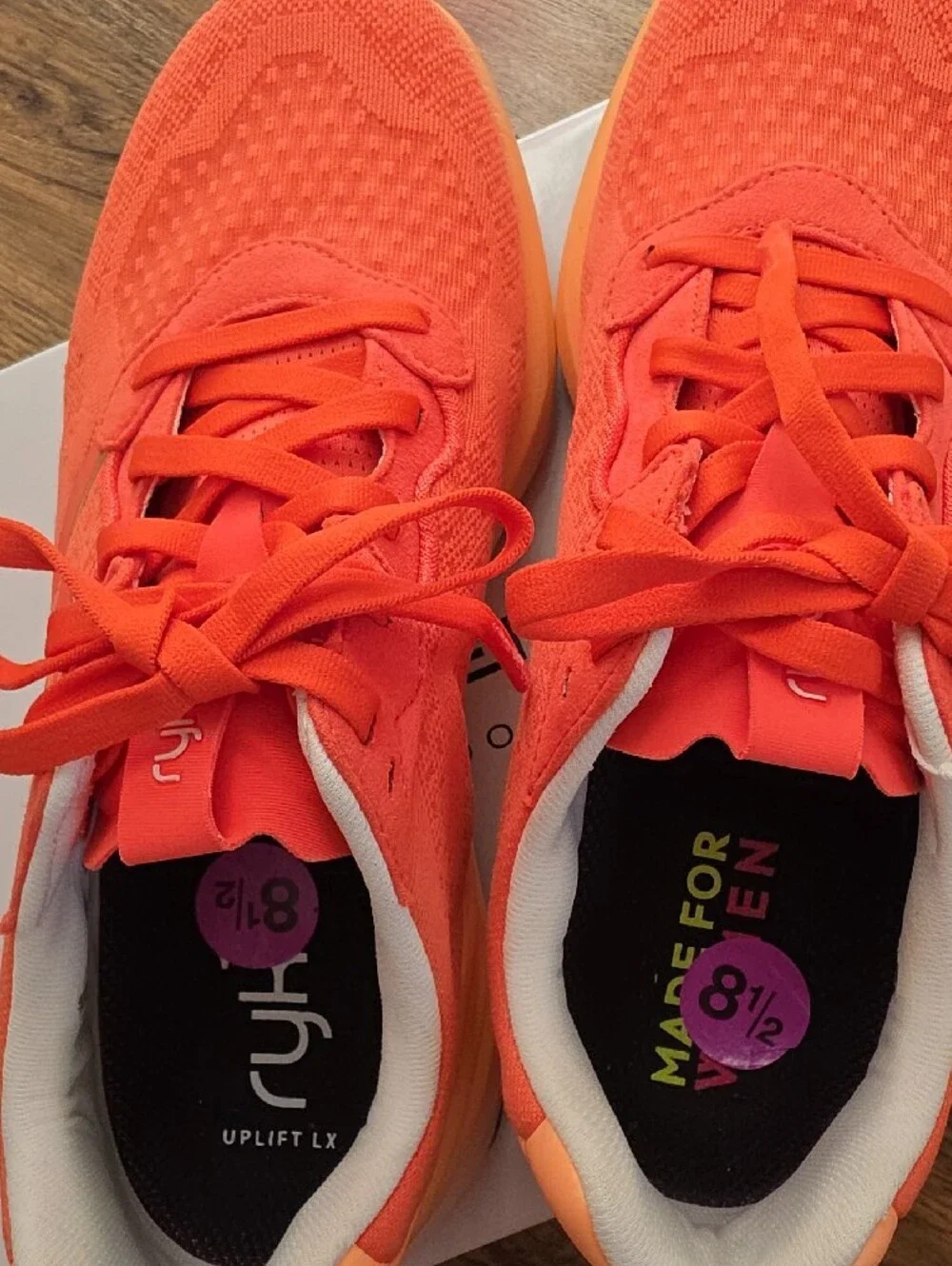 Ryka Women's Orange Knit Lace-Up Sneakers